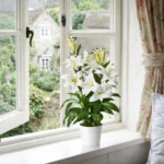 Elegant 90cm White Lily Artificial Flower Plant Tree with Planter - Realistic & Low Maintenance Home Decor