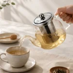 Premium Teapot With Infuser - Heat Resistant Borosilicate Glass, Stainless Steel, 600ml - Image 2