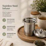 Premium Teapot With Infuser - Heat Resistant Borosilicate Glass, Stainless Steel, 600ml - Image 4