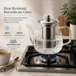 Premium Teapot With Infuser - Heat Resistant Borosilicate Glass, Stainless Steel, 600ml - Image 3