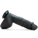Girthquake Black Thick Dong - 10" Realistic Silicone Pleasure Toy with Suction Cup - Image 3