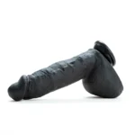 Girthquake Black Thick Dong - 10" Realistic Silicone Pleasure Toy with Suction Cup - Image 4