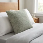 Jesper Jade Green and Beige Luxury Throw Pillow - Handmade in USA | Plutus - Image 4