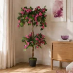 Enhance Your Space with the Realistic Artificial Pink Rhododendron Flower Plant Tree - 140cm Trunk