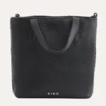 Elegant Side Weaved Tote - Premium Cowhide Pebble Leather Handbag with Adjustable Strap