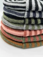 HAAKWEAR Theta-Stitch RORO Cuffed Beanie - Green/Burgundy, Made in USA, Ultra Comfortable Winter Hat - Image 7