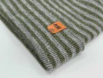 HAAKWEAR Theta-Stitch RORO Cuffed Beanie - Gray/Green, Made in USA | Unisex, Soft & Warm Acrylic, One Size Fits Most - Image 3