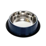 Country Living Set of 2 Ribbed No-Tip Non-Skid Stainless Steel Pet Bowls - Poseidon Blue | Stylish & Durable Dog and Cat Bowls - Image 5