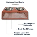 Country Living Elevated Apricot Brandy Dog Feeder with 2 Stainless Steel Bowls Perfect for Medium to Large Dogs - Image 7