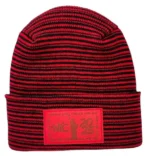 HW NEW YEAR 2025 NYC Theta Stitch Contrast Cuffed Beanie - Red and Black, Made in USA, Limited Edition