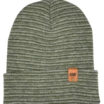 HAAKWEAR Traditional Contrast Cuffed Beanie - Gray/Green | Warm & Stylish Unisex Beanie, Made in USA