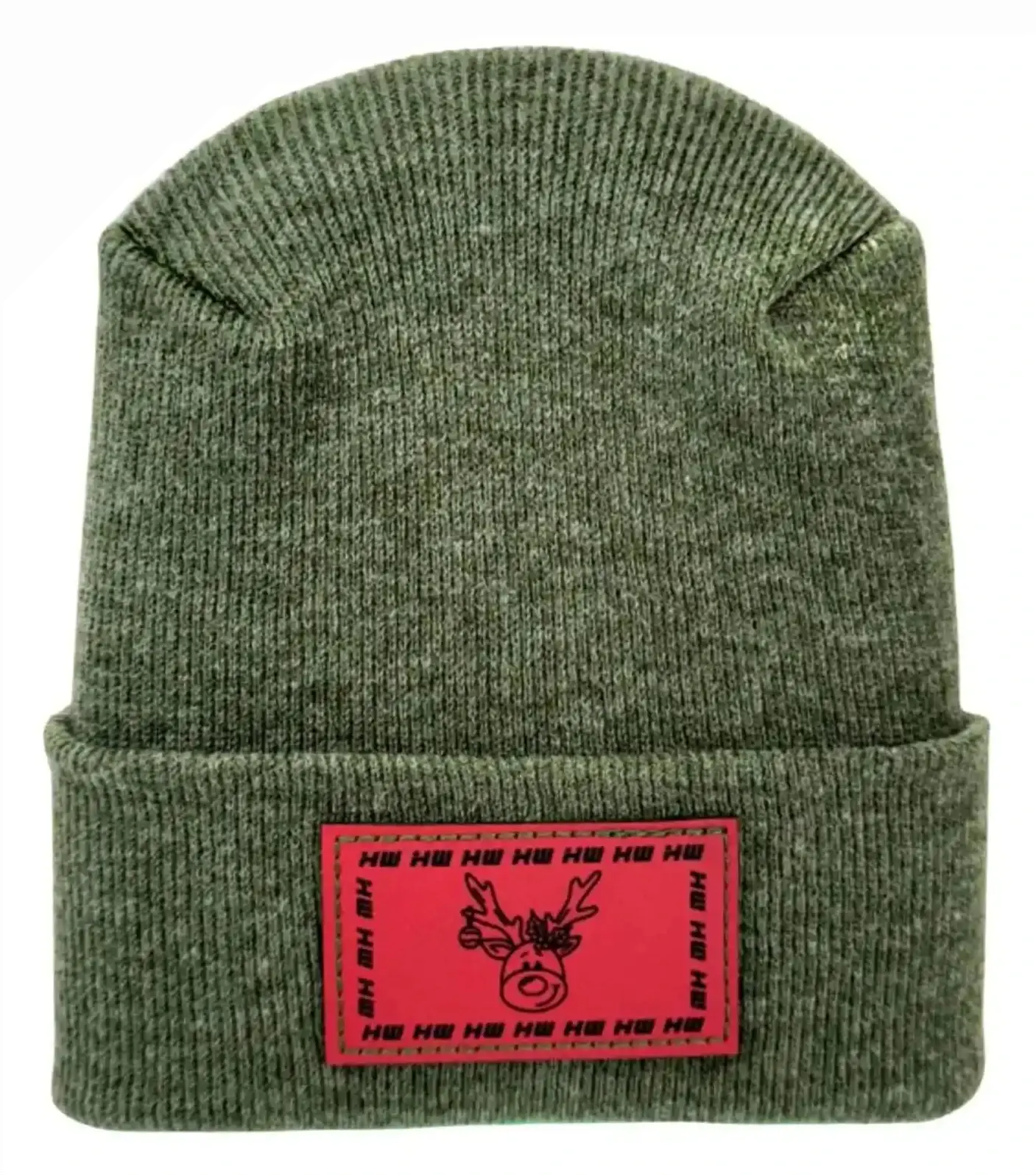 471449826_large.webp Reindeer Limited Edition HW Theta-Stitch Beanie - Exclusive Christmas Hat Collection, Green | Ultimate Comfort & Style - Image 1