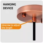 Elegant Copper E27 PVC Ceiling Rose Pendant Light - Warm & Romantic Ambiance - Image 7