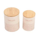 Dog Treat Canister Set - White Swan Design (Set of 2) | Airtight Storage for Fresh Pet Treats - Image 2