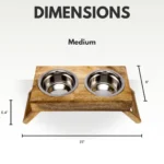 Country Living Elevated Wood Dog Feeder - Premium Mango Wood, Natural Finish, Foldable Legs, Stainless Steel Bowls - Image 9
