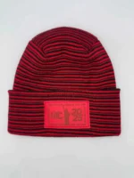 HW NEW YEAR 2025 NYC Theta Stitch Contrast Cuffed Beanie - Red and Black, Made in USA, Limited Edition - Image 3