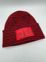 HW NEW YEAR 2025 NYC Theta Stitch Contrast Cuffed Beanie - Red and Black, Made in USA, Limited Edition - Image 5