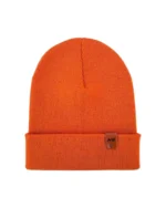 HAAKWEAR Knit Cuffed Beanie Hat - Stylish & Warm Tiger Orange Unisex - Made in USA