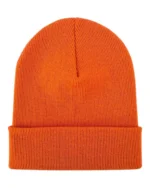 HAAKWEAR Knit Cuffed Beanie Hat - Stylish & Warm Tiger Orange Unisex - Made in USA - Image 4