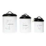 Black & White Pet Food & Treat Storage Canisters (Set of 3) - Keep Your Pet's Treats Fresh and Organized - Image 2