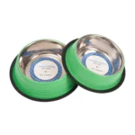 Country Living Set of 2 Ribbed No-Tip Non-Skid Pet Bowls Irish Green Durable & Safe for Small to Medium Pets