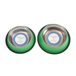 Country Living Set of 2 Ribbed No-Tip Non-Skid Pet Bowls Irish Green Durable & Safe for Small to Medium Pets - Image 2
