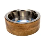 Eco-Friendly Mango Wood Dog Bowl - Durable Stainless Steel Pet Feeder | Stylish & Sustainable - 3 Sizes Available - Image 2
