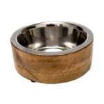 Eco-Friendly Mango Wood Dog Bowl - Durable Stainless Steel Pet Feeder | Stylish & Sustainable - 3 Sizes Available - Image 3