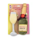 Champawgne and Glass Plush Dog Chew Toy Gift Set Durable, Interactive, and Engaging Play for Your Furry Friend