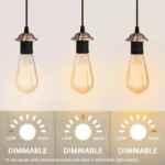 Elegant Copper E27 PVC Ceiling Rose Pendant Light - Warm & Romantic Ambiance - Image 9