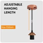 Elegant Copper E27 PVC Ceiling Rose Pendant Light - Warm & Romantic Ambiance - Image 10