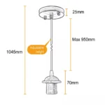 Elegant Copper E27 PVC Ceiling Rose Pendant Light - Warm & Romantic Ambiance - Image 11