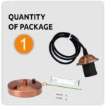 Elegant Copper E27 PVC Ceiling Rose Pendant Light - Warm & Romantic Ambiance - Image 14