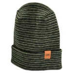 CTH302 HW Modern Theta Stitch Contrast Cuffed Beanie - Unisex, Patent Pending, Green/Black, Made in USA