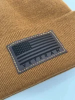 Patriotic Veteran Beanie with USA Flag - Theta Stitch Cuffed Knit Hat - Made in USA | Limited Edition - Image 18