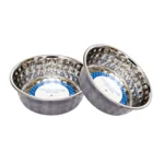 Country Living Set of 2 Black Pearl Eco-Chic Stainless Steel Dog Bowls - Durable & Stylish Pet Dining