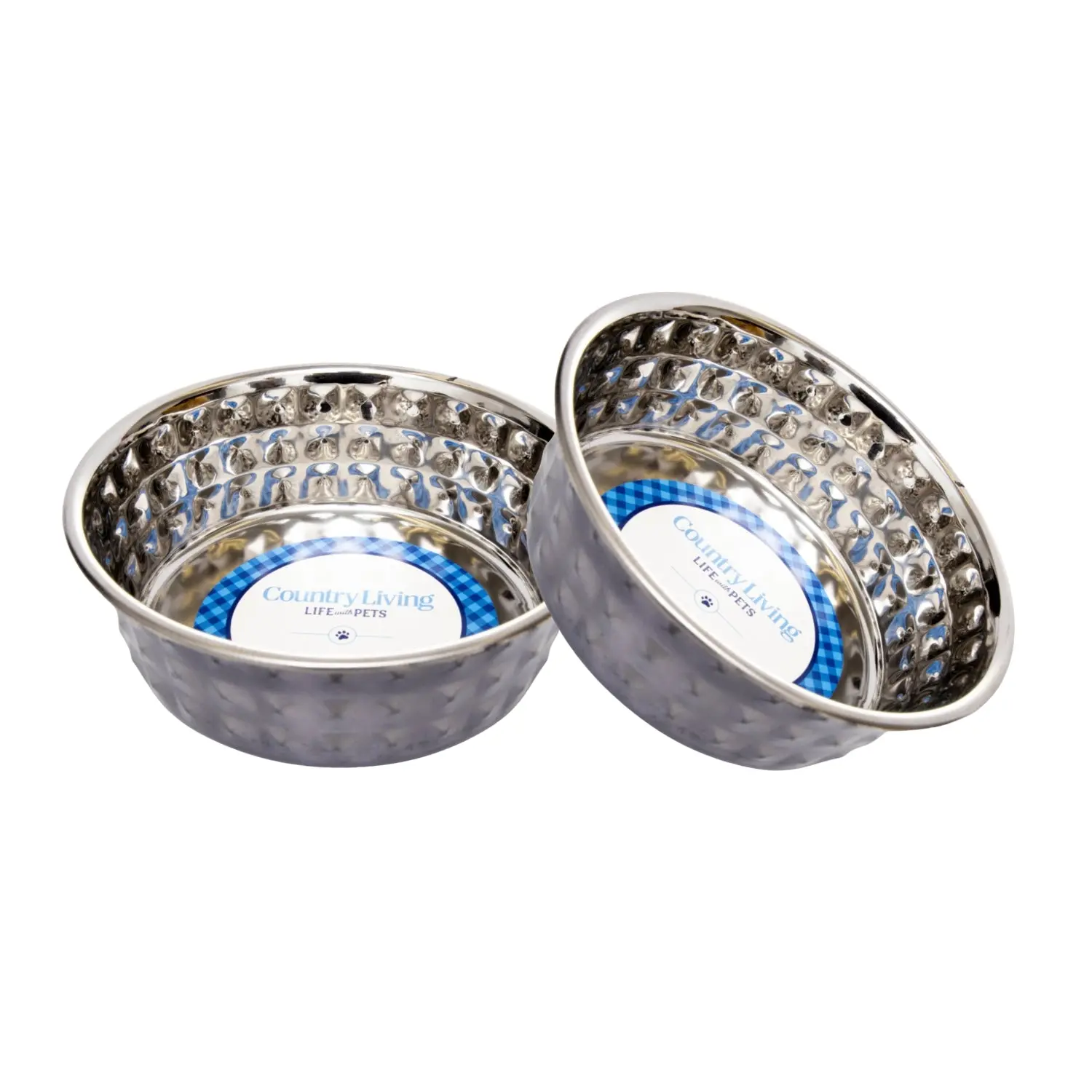 498940422_large.webp Country Living Set of 2 Black Pearl Eco-Chic Stainless Steel Dog Bowls - Durable & Stylish Pet Dining - Image 1