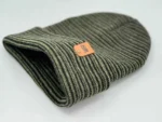 HAAKWEAR Unisex Traditional Contrast Cuffed Beanie - Black/Green, Made in USA | Warm & Versatile Winter Hat - Image 2