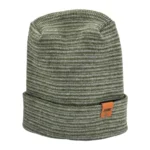 CTH303 Modern Theta-Stitch Cuffed Beanie - Gray/Green | Patent Pending | Made in USA