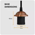 Elegant Copper E27 PVC Ceiling Rose Pendant Light - Warm & Romantic Ambiance - Image 12