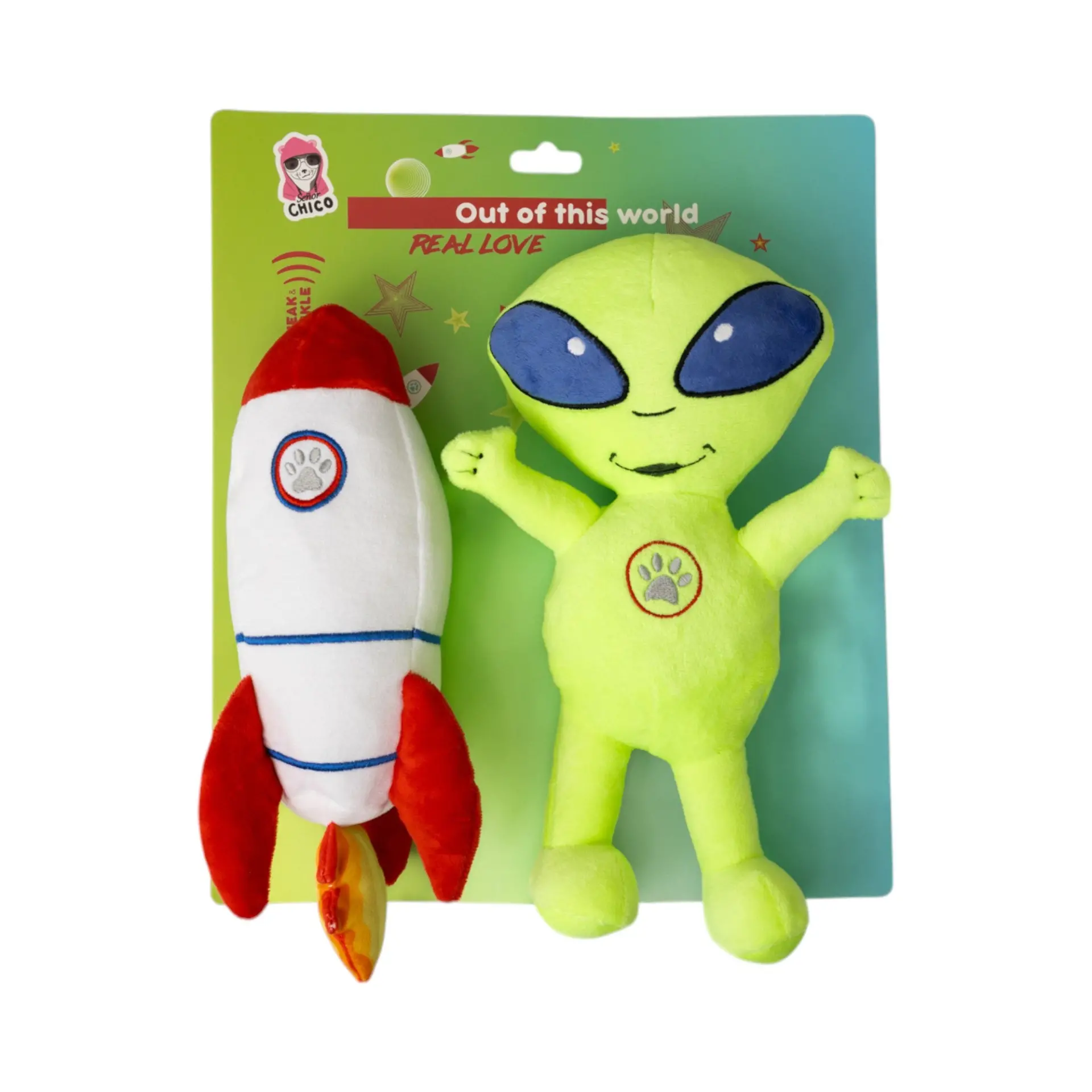 508280179_large.webp Out of this World Crinkle and Squeaky Plush Dog Toy Combo - Durable & Interactive Set for Dogs of All Ages - Image 1