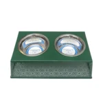 Country Living Elevated Dog Feeder with 2 Stainless Steel Bowls - 32oz Each - Raised Pet Bowl for Medium to Large Dogs - Dark Green - Image 2