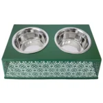 Country Living Elevated Dog Feeder with 2 Stainless Steel Bowls - 32oz Each - Raised Pet Bowl for Medium to Large Dogs - Dark Green - Image 5
