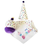 Dog Birthday Party Kit - Celebrate Your Pup's Special Day with Bandana, Hat, Bow Tie & Cupcake Plush Toy - Image 3