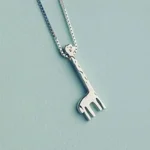 Elegant My Pet Giraffe Pendant & Chain 925 Sterling Silver, Box Chain, Inspirational Jewelry