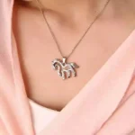 UNICORN Faith And Trust Necklace - Sparkling Diamond Crystals, 18kt White Gold Overlay | Inspirational Jewelry Gift