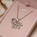 UNICORN Faith And Trust Necklace - Sparkling Diamond Crystals, 18kt White Gold Overlay | Inspirational Jewelry Gift - Image 3