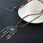 DREAM BIG Inspiration Necklace - Handcrafted Boho Festival Jewelry with Howlite & Turquoise, Gift-Ready