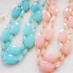 Lovey Dovey SOULS Necklace Pair - Turquoise and Pink Couples Jewelry Set