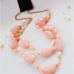 Lovey Dovey SOULS Necklace Pair - Turquoise and Pink Couples Jewelry Set - Image 4